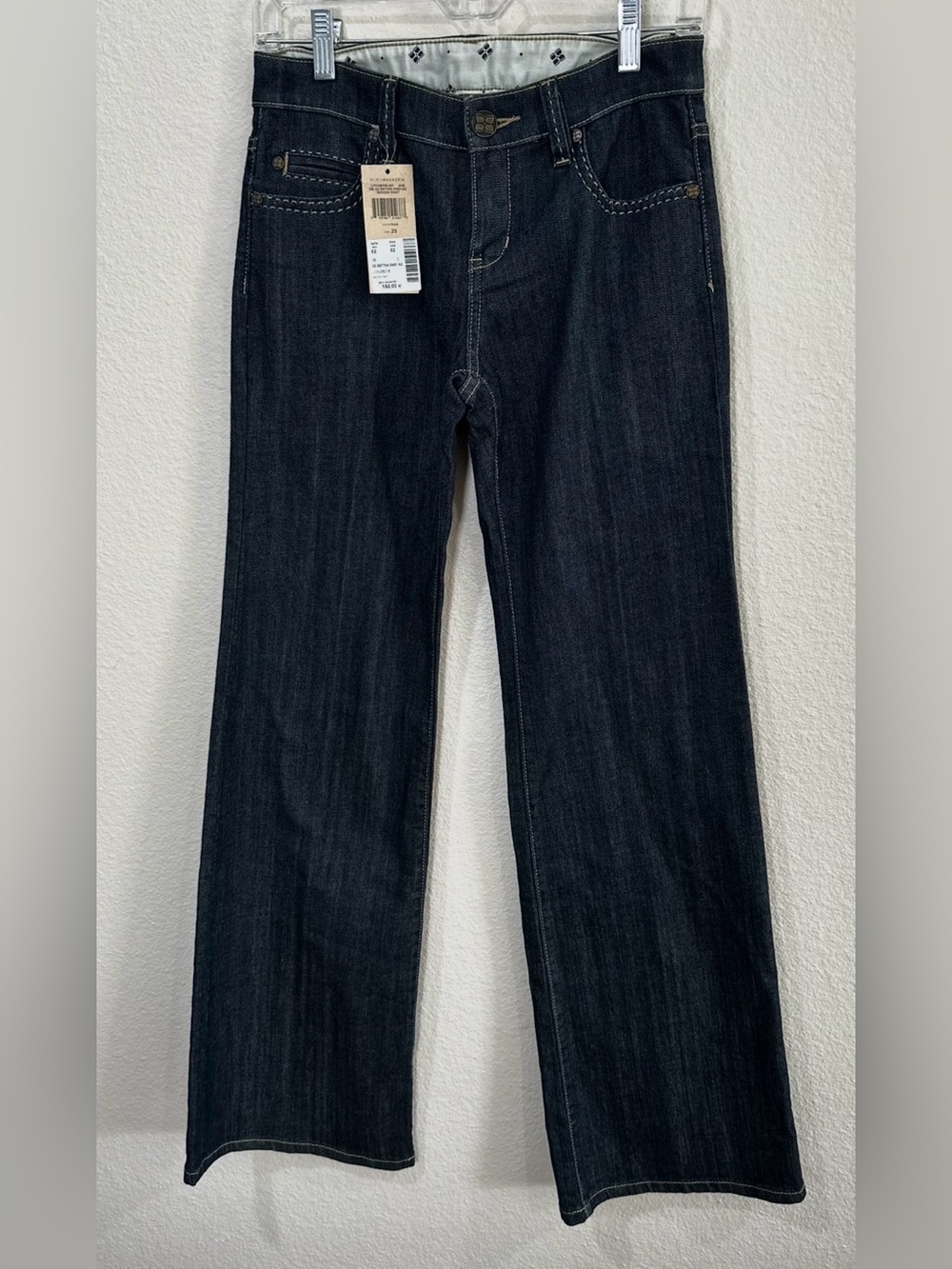 NWT BCBGMaxAzria Dark Blue Wide-Leg Jeans size 25 - Picture 5 of 6
